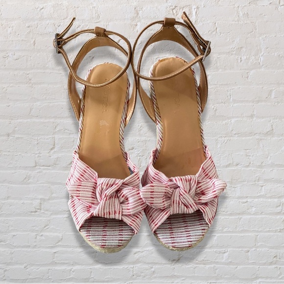 Nautica Shoes - Nautica Stripped Bow Wedges